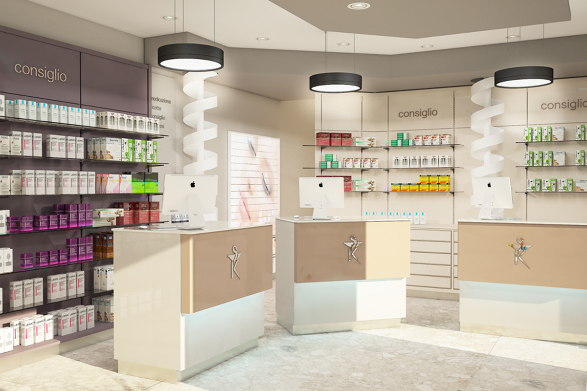 Render of pharmacy furniture